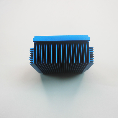 Blue Anodizing Aluminum Profile Heat Sink With Fins High Density AL6063-T5