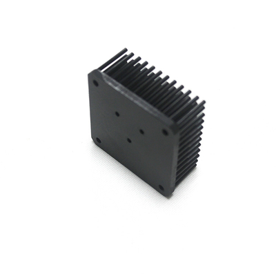 Square Black 40mm Aluminum Profile Heat Sink With Fins Rosh Rustproof