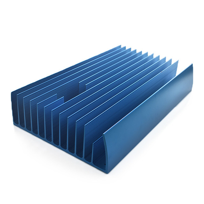 Width 450mm Aluminum Extruded Heat Sink For Electronics Equipment Anodizing Blue