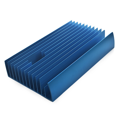 Width 450mm Aluminum Extruded Heat Sink For Electronics Equipment Anodizing Blue